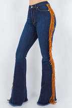 Fringe Bell Bottom Jean in Dark Wash - £68.49 GBP