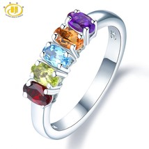 Natural Gemstone Rings 1.27 Carat Natural Gemstone Amethyst Citrine Topaz 925 St - £39.11 GBP