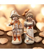 Pair of 6.75”Antique Peach-Tinted German Bisque Figurines - $570.90 MXN