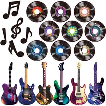 40 Pcs Music Party Decorations Musical Notes Rock And Roll Record Cutouts Silhou - £15.12 GBP