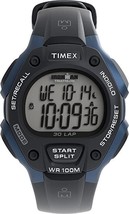 Timex Men&#39;s T5H591 Ironman Classic 30 Full-Size Black/Blue Resin Strap Watch - £38.91 GBP