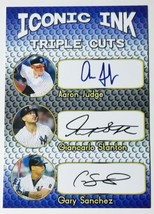 Iconic Ink Triple Cuts Facsimile Autograph - Aaron Judge, G Stanton,Gary Sanchez - £1.96 GBP