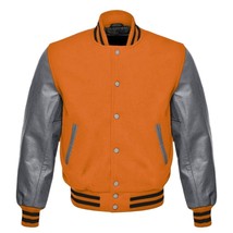 Vintage Mens Leather Two Tone Varsity Jacket - $55.00
