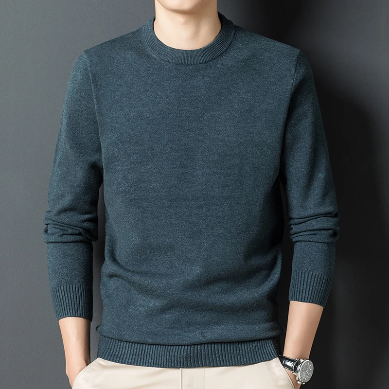 Sporting 10 Colors Autumn and Winter Men&#39;s Thick Round Ak Sweater Fashion Casual - £47.95 GBP