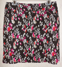Nwt Womens Christopher &amp; Banks Brown W/ Floral Print Linen Blend Skort Size 8 - £19.77 GBP