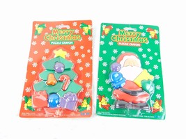 Vintage 1992 Laion Merry Christmas Puzzle Crayon Lot Of 2 - £31.65 GBP