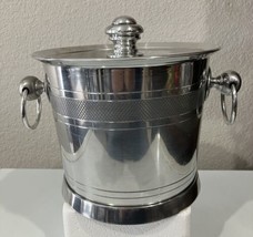 Pottery Barn San Francisco Polished Metal Lidded Champagne Bucket Ice Bucket - £64.25 GBP