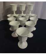 Vtg 13 Indiana Colony Harvest Grape Milk Glass goblets stemmed glasses - $60.00