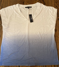 NEW White House Black Market Power Tee White/Blue Dip Dye Size Medium NWT - $29.50