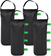 112 Lbs Canopy Weights Sand Bags, 4-Pack Side Strap Sandbags, Black-Gree... - $29.97