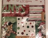 Vinyl Flannel Back Tablecloth Christmas Santa Claus 52”x70” Oblong ODS2 - $11.87