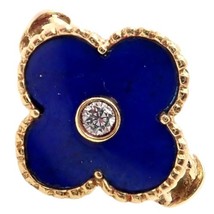 Van Cleef &amp; Arpels Alhambra 18k Yellow Gold Lapis Lazuli Diamond Ring Sz... - $119,648.96 MXN