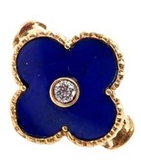 Van Cleef &amp; Arpels Alhambra 18k Yellow Gold Lapis Lazuli Diamond Ring Sz... - $119,648.96 MXN