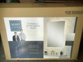 Scott Living Canterbury 24 Inch Rectangular Lighted LED Mirror - £131.52 GBP
