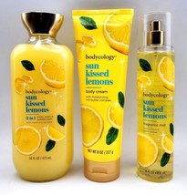 3 Bodycology Sun Kissed Lemons Body Wash Cream Fragrance Mist Citrus Amb... - $38.67