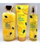 3 Bodycology Sun Kissed Lemons Body Wash Cream Fragrance Mist Citrus Amb... - $38.67