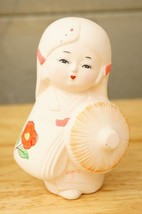 Hand Painted Japan Lady Folk Art Bisque Doll Figurine Poppy Floral 5.25&quot;... - £15.63 GBP