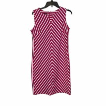 Talbots Women&#39;s Sheath Dress Sleeveless Petite Chevron Striped Pink White Sz. MP - £13.81 GBP