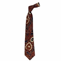VTG RETRO Polo Ralph Lauren Mens Tie 4&quot; Brown Blue  Paisley Floral Silk - $730.68 MXN
