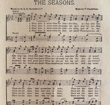 The Seasons Sheet Music 1892 Victorian Voice And Piano Ephemera DWY10A - $24.99