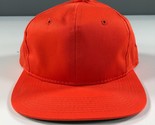 Vintage Orange Snapback Hat Blank Kudzu YoungAn Cotton Adjustable Flat Brim - £31.35 GBP