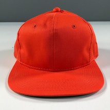Vintage Orange Snapback Hat Blank Kudzu YoungAn Cotton Adjustable Flat Brim - £30.71 GBP