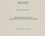 Mineral Resource Study of Holmes, Walton, and Washington Counties, Florida - £12.01 GBP