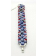 Handmade Bracelet-Blue Red Bracelet-Adjustable Bracelet-Multicolor Bracelet - £11.77 GBP