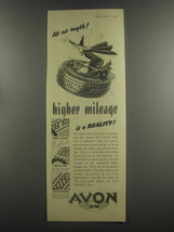 1953 Avon H-M Tire Ad - It&#39;s no myth! Higher mileage is a reality - $18.49