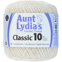 An item in the Crafts category: Aunt Lydia's Classic Crochet Thread Size 10 Antique White 154-0210