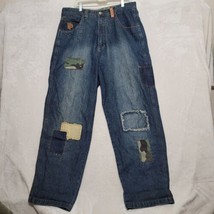 Pure Playaz Mens Jeans Size 36x33 Denim Patches - £65.36 GBP