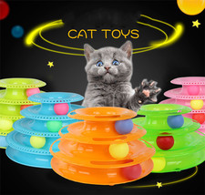 Interactive Funny four layer Cat Turntable Pet Ball Tower Tracks Toy - £13.74 GBP+