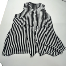 Torrid Sleeveless Button Up Top Blouse Size 2 2XL Black White Stripes - £11.81 GBP