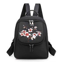 Plum Blossom Embroidery Female Backpack Bag Lady Shopping Women Backpack School  - £26.24 GBP