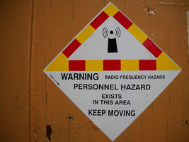 1EA 25 PACK Radio Frequency Hazard Warning Label sticker sign placard st... - $21.73