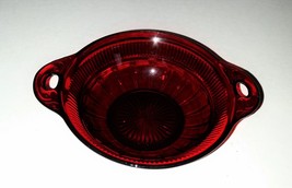 Vintage Anchor Hocking Coronation Royal Ruby Red 2 Handle Small Fruit Bowl - £6.28 GBP