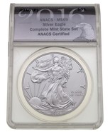 2016-(P) $1 Silver American Eagle Graded by ANACS as MS69 State Set - £58.73 GBP