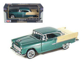 1955 Chevrolet Bel Air Green 1/24 Diecast Car Motormax - £29.35 GBP