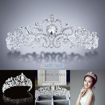 5cm High Full Crystal King Wedding Bridal Party Pageant Prom Tiara Round... - £17.37 GBP
