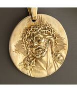Haut Relief Portrait Pendentif de Jésus Christ En Bronze Signé Barrientos - $7,064.53 MXN