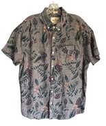 Hollister Men’s Size L 100% Linen Floral Hawaiian Short Sleeve Button Up... - $17.99