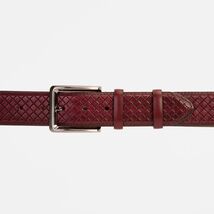 The Layla Burgundy Woven Pattern Leather Belt image 2