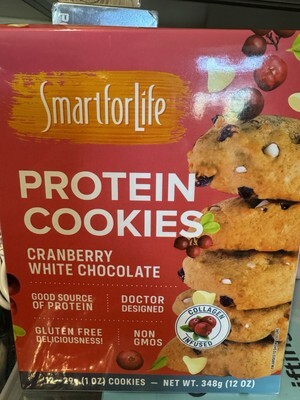 Smart for Life Cranberry White Chocolate Protein Cookies 12 Count Box Lo... - £18.50 GBP