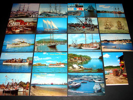 19 Vintage POSTCARDS Schooners Sailboat Sail Boat Mayflower II Enterpris... - $24.69