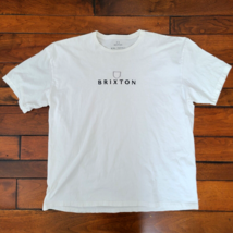 BRIXTON T-Shirt Men’s Size 2XL White Embroidered Logo Standard Fit - $10.84