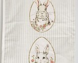 Fabric Printed Cotton Table Runner, 16&quot;x80&quot;, 3 EASTER BUNNIES IN OVAL FR... - $24.74