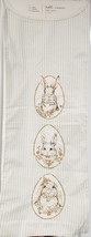 Fabric Printed Cotton Table Runner, 16&quot;x80&quot;, 3 EASTER BUNNIES IN OVAL FR... - $24.74