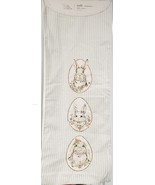 Fabric Printed Cotton Table Runner, 16&quot;x80&quot;, 3 EASTER BUNNIES IN OVAL FR... - £19.10 GBP