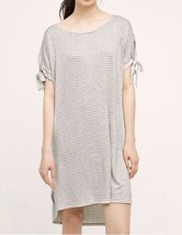 NWT Anthropologie Striped Tee Dress MEDIUM LARGE Runs Big By Nesh Grey W... - $29.99