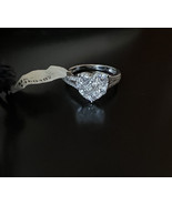 1.2 Ct GIA Lab Created Heart Shape Diamond expectacular Ring 14K White Gold - £4,670.95 GBP